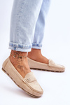 Suede Slip-On Loafers Beige Castelo