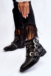 Women's Boots With Stripes And Studs Black Ramso