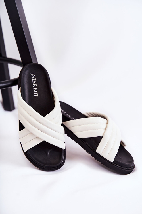 Classic Women's Leather Slippers White Daron