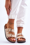 Women's Slippers On Cork Sole Beige Cortina