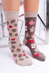 Women's SOXO Good Stuff "unmatched" socks coffee