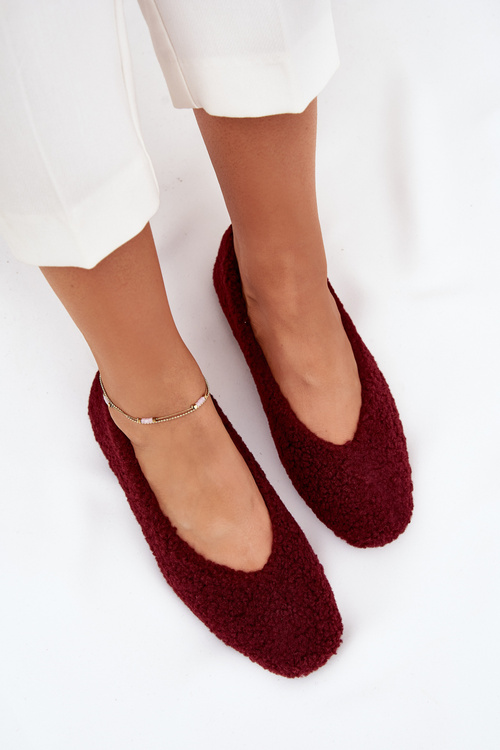 Women's Ballerinas With Sheepskin Bordeaux Zimira