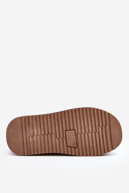 Slippers with Thick Sole in Beige Eco Suede Sylva