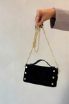 Bag Made Of Natural Suede With Chain Black Nivra