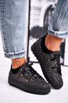 Women's Sneakers Elegant Leather Laura Messi Black 2045