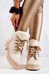 Leather Warm Boots hiking boots Beige Molissa