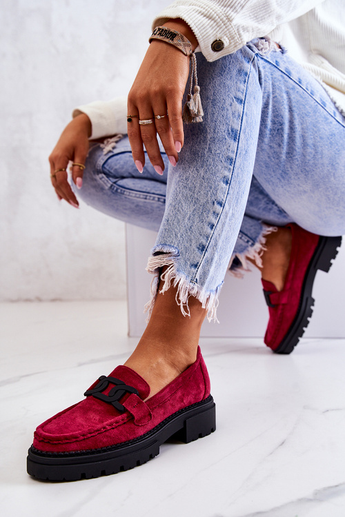 Suede Loafers With Decoration La.Fi 210031FU-SU Fuchsia