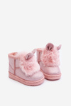 Children's snow boots with fur lining and ear details in light pink Betty