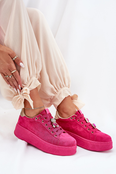 Women's Platform Sneakers with Teddy Fuchsia Vailina