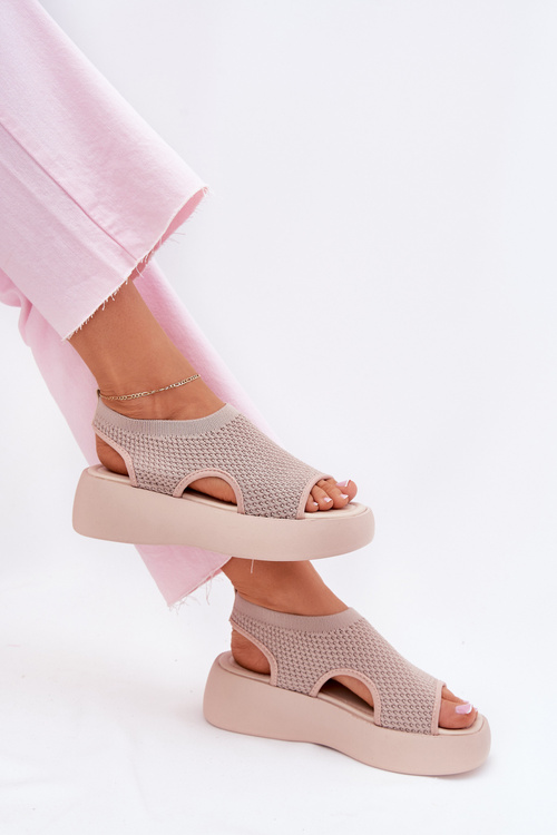 Beige Platform Sandals for Women Kavira
