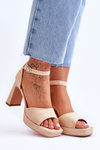 Suede Classic Platform Sandals Beige Classy