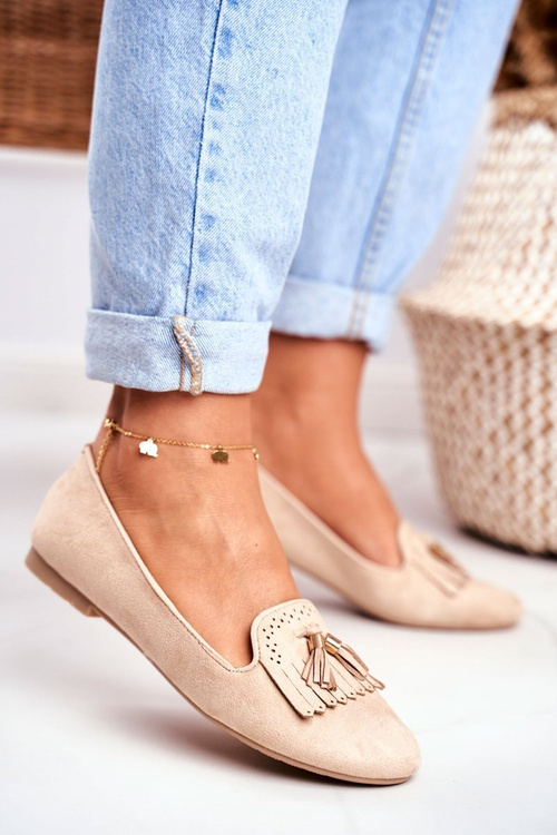 Women’s Loafers Beige Lords Fringe Blue Therese