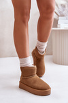 Women's Suede Snow Boots On Platform Above Ankle Camel Rianaella