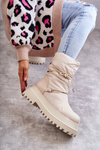 Women's Snow Boots On The Platform Beige Lilou 