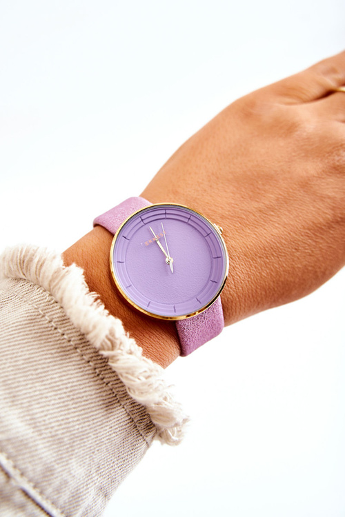 Women's Analog Suede Watch Without Nickel Ernest Purple