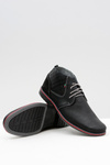 Men's Black Leather Graziano Half Shoes