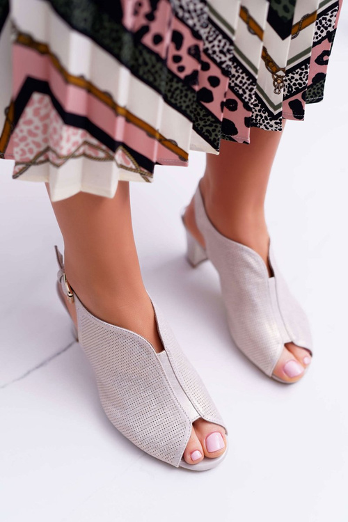 Sergio Leone SK800 Beige Fanfara Women's Stiletto Sandals