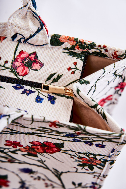 Large Classic Purse In pattern White and Orange Micola