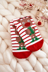 Children's Thermoactive Christmas Socks The striped reindeer red and white