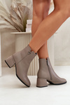 Elegant Warm Ladies Boots Made Of Natural Leather Beige Vinceza 77106