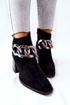 Leather Chain Boots Laura Messi Black 2345