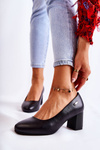 Leather Pumps On A Block Heel Sergio Leone PB178 Black