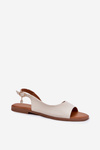 Womens Sandals With Flat Heel Beige Weanise