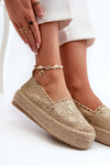 Women's Lace Espadrilles on Platform Gold Elarose