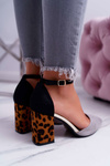 Women's Leopard Print Stiletto pumps Grey Ferri