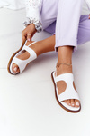 Leather Sandals With Drawstring Big Star HH274717 White