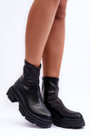 Leather Classic Lined Boots Black Vergilia 