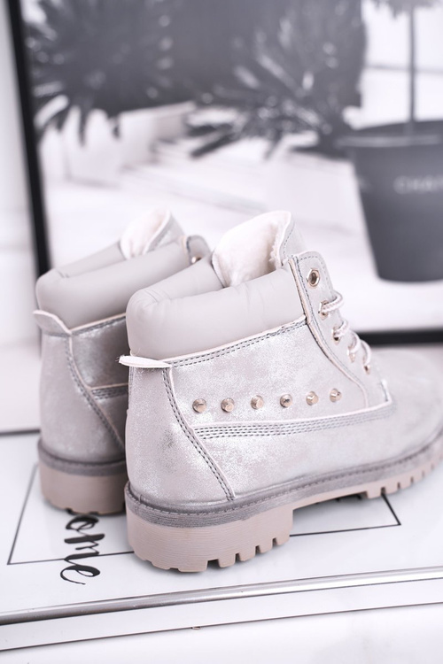 Children's Insulated Boots With Studs Silver Gonzo