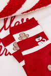 Women Christmas Socks in Stripes Red-White