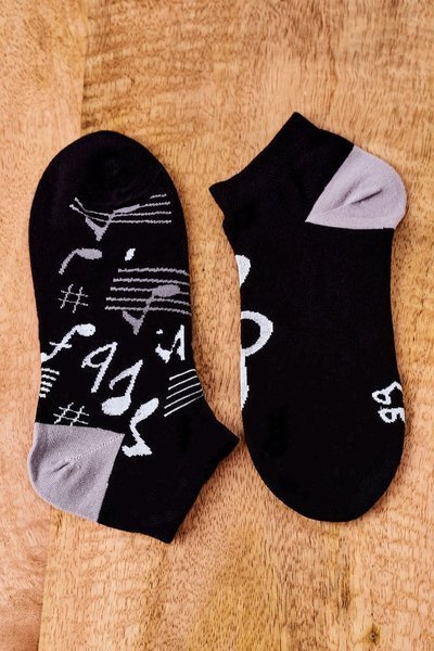 Mismatched Socks With Notes Black