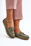 Women's Suede Classic Moccasins Green Ontala