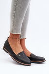 Women's Black Flat Heel Loafers Enzla