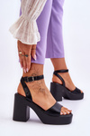Fashionable Sandals On Massive Heel Black Karmine