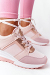 Wedge Sneakers Pink Bye Bye Love