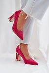 Elegant Heels On A Stiletto Pointed Toes Fuchsia Falseki