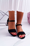 Women's Stiletto Sandals Colored Heel Black Niente