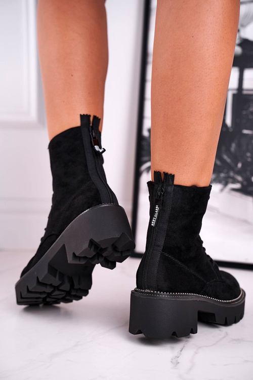 Women's Flat Boots Black Malawi