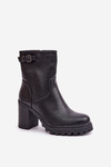 Insulated ankle boots with buckle black Selavia