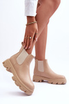 Low Leather Boots Beige Alcanassa 