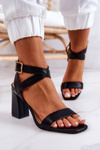 Elegant Sandals On A Block Heel Black Michele