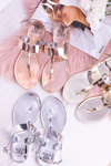 Lu Boo | Mirror Sandals Gold Pink Flip Flops II-GAT Nora