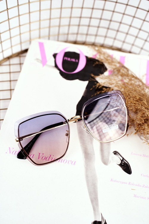 Women's Sunglasses Prius PRE-34 Gold Pink Navy Gradient