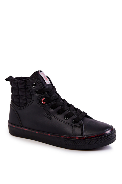 Trampki Męskie Cross Jeans Wysokie Ocieplone Czarne KK1R4054C
