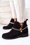 Suede Boots With A Chain Black Elvira