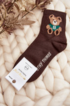 Women's Socks with Bear Brown