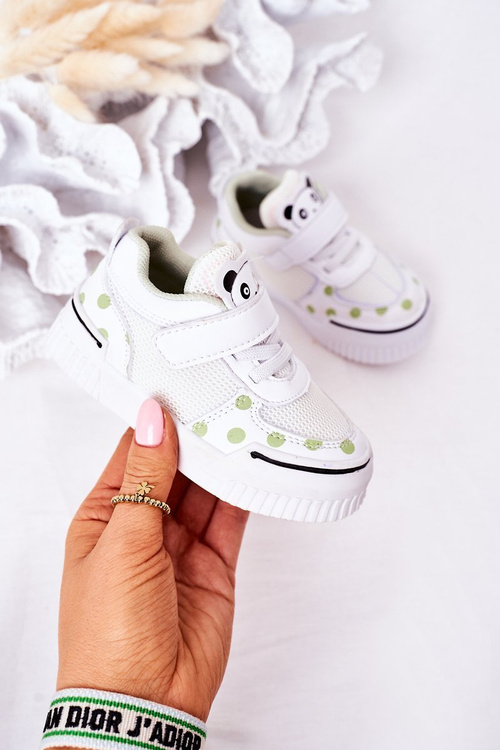 Children's Sport Shoes With Panda White-Green Chico